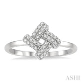 1/10 Ctw Petite Interwoven Round Cut Diamond Fashion Ring in 10K White Gold